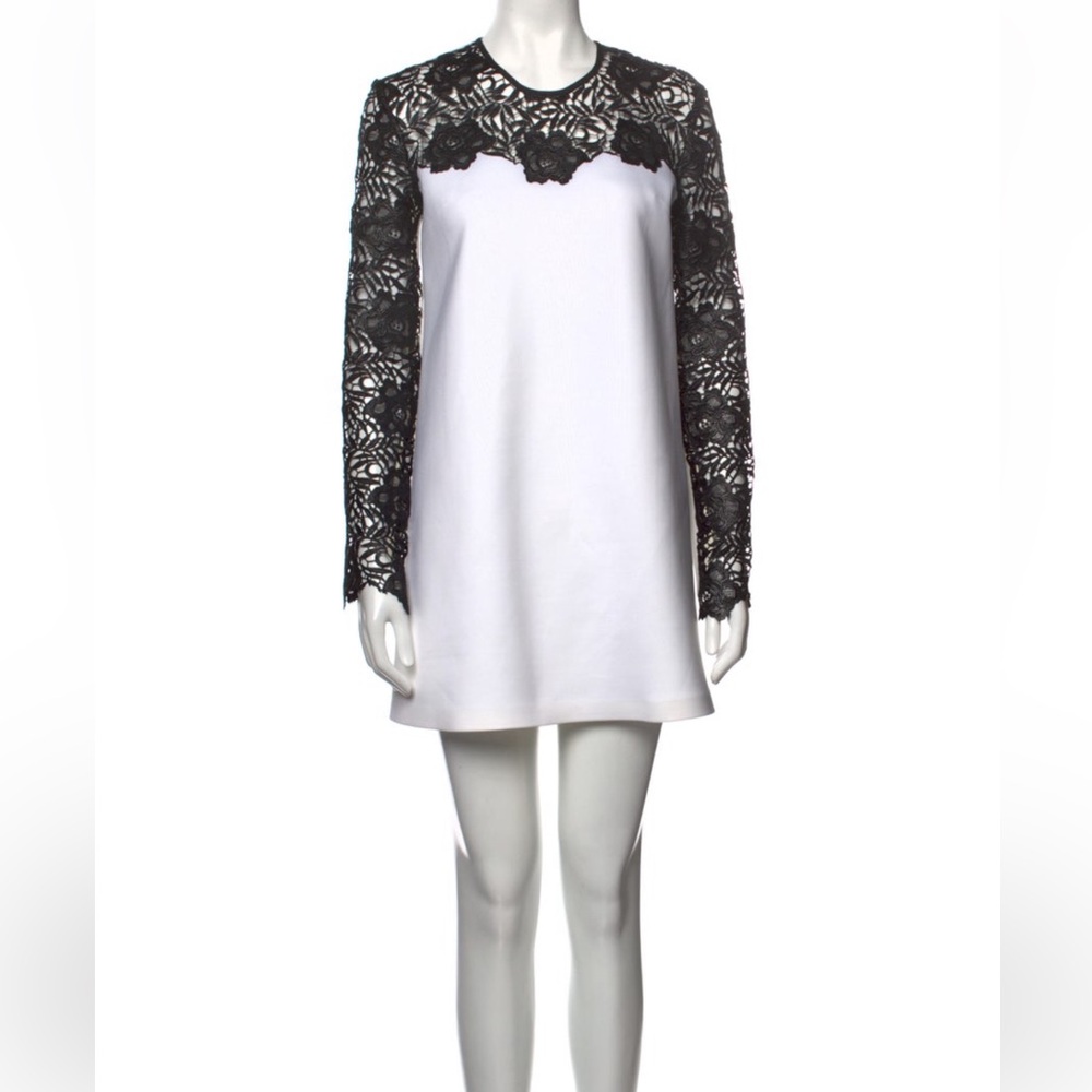Clover Canyon Black Lace Sleeve White Dress